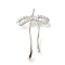 Brass Micro Pave Cubic Zirconia Pendants, Bowknot, with Jump Ring, Long-Lasting Plated, Cadmium Free & Lead Free, Rack Plating, Platinum, 28x20x3mm