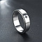 Cross Pattern 304 Stainless Steel Rotatable Finger Rings, Stainless Steel Color, 6mm,US Size 8(18.1mm)