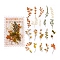 Autumn Leaf Scrapbooking Tool Kits, Including 20Pcs 10 Styles Paper Pads and 20Pcs 20 Styles PET Stickers, for DIY Album Scrapbook, Greeting Card, Goldenrod, 21~50x20~40x0.1~0.3mm, 2pcs/style