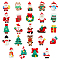 24Pcs 24 Style  Christmas Themed PVC Plastic Pendants Sets, Mixed Shapes, Mixed Color, 38.5~64.5x25.5~46.5x11.5~28.5mm, Hole: 2~3mm, 1pc/style