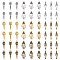 54Pcs 9 Styles Tibetan Style Alloy Pendants, Skull Palm & Skeleton & Raven Skull Charms, Mixed Color, 39~42.5x9~18.5x2~8mm, Hole: 1.6~5x1.6~4mm, 6pcs/style