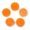 Opaque Resin Pendants, Round, Dark Orange, 18.5x3.5mm, Hole: 2mm