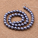 Polished Round Grade A Shell Pearl Bead Strands BSHE-M027-6mm-M-3