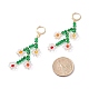 Сверкающие граненые серьги-кольца с бусинами и цветком жизни для девочек и женщин X1-EJEW-TA00022-3
