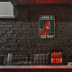 Globleland divertente testa di pollo targa in metallo vintage targa artistica poster retro targhe in metallo decorative da parete 8 × 12 pollici per la casa cucina bar caffetteria club decorazione AJEW-WH0189-076-7