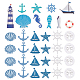 CHGCRAFT 34pcs 16Style Wooden Nautical Hanging Decorations Mini Beach Marine Ornament Set Beach Coastal Wall Ornaments for Summer Party Home Decor HJEW-CA0001-09-1