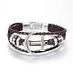 Bracelets de multi-brins avec cordon en cuir PU BJEW-E297-09-2