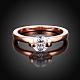Classic Rose Gold Plated Brass Cubic Zirconia Finger Rings RJEW-BB02390-7RG-2