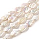 Hebras de perlas keshi de perlas barrocas naturales PEAR-E016-017-1