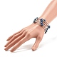 Bracelets enveloppants en perles de lapis-lazuli naturel à 5 boucle pour femme BJEW-JB01517-10-3