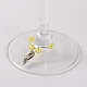 Abalorios de acrílico transparente de vidrio de los charms del vino AJEW-JO00014-3