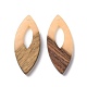 Opaque Resin & Walnut Wood Pendants RESI-N025-047B-03-1