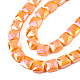 Electroplate Opaque Solid Color Glass Beads Strands EGLA-N002-42-04-3
