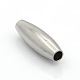 304 fermoirs magnétiques à surface lisse en acier inoxydable avec emembouts collées pour cordons de 4 mm STAS-O042-B-08-3