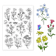 GLOBLELAND Wild Flower Clear Stamps for Card Making Decorative Vintage Plants Flowers Leaves Bee Transparent Silicone Stamps for DIY Scrapbooking Supplies Embossing Paper Card Album Decoration Craft DIY-WH0167-57-0345-1