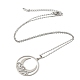 201 collier pendentif lune en acier inoxydable avec chaînes forçat NJEW-Q317-32P-1