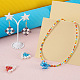 Craftdady 30pcs 15 estilo alambre envuelto vidrio electrochapado y colgantes de perlas de vidrio FIND-CD0001-41-8