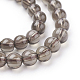 Chapelets de perles de quartz fumées naturelles G-C076-4mm-4-3