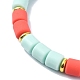 Bracelets extensibles en perles de colonne d’argile polymère BJEW-JB09782-03-4