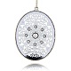 Antique Silver Plated Alloy Oval Big Pendants ALRI-N021-04-2