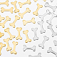 Dicosmetic 40 pieza 2 colores amuletos de hueso de perro amuletos de signo de perro dorado colgantes de animales planos estampados amuletos de etiquetas en blanco decoración de acero inoxidable amuletos para fabricación de joyas artesanales STAS-DC0012-66-3
