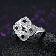 Moda rombo 925 de plata esterlina anillos de dedo de circonio cúbico RJEW-BB16671-7-6