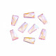 ガラスラインストーンカボション  ネイルアートの装飾の付属品  多面カット  台形  ピンク  6x3.5x1.5mm MRMJ-N027-042-1
