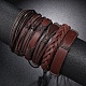 6 pulsera de cordón de cuero sintético trenzado ajustable de 6 estilos con cordón encerado para hombres BJEW-F458-15-7