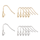 SuperZubehör 40Stk Silbergold Messing Ohrring Haken Metall Ohrring Draht Haken Ohr Draht für DIY Ohrring Herstellung 17x16x5mm KK-FH0001-12-RS-1