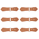 FINGERINSPIRE 6 Pairs Leather Sew-On Toggles Closures Saddle Brown PU Leather Snap Toggle with Pins Metal Leather Clasp Fastener Replacement Snap Toggle for Shoes Coat Jacket Bags DIY Craft FIND-FG0001-83-1