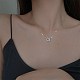 Круг 925 стерлингового серебра кубический цирконий кулон ожерелья для женщин NJEW-BB72187-B-5