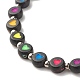 Bracelet extensible rond plat avec perles coeur pour femme BJEW-JB07552-04-4