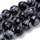 Chapelets de perles de flocon de neige en obsidienne naturelle G-S259-20-10mm-1