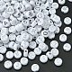 300pcs 2 styles de perles acryliques blanches opaques MACR-YW0002-58B-2
