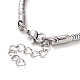 304 pulsera de cadenas de serpiente redondas de acero inoxidable para hombres y mujeres BJEW-P274-01B-3