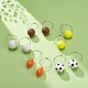 Grandes boucles d'oreilles pendantes en résine sur le thème du ballon de sport EJEW-JE05023-2