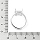 925 anello solitario in argento sterling regolabile rettangolare&nbsp;STER-G042-08P-4