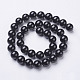 Natural Black Onyx Round Beads Strands X-GSR10mmC097-3