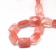 Faceted Rectangle Cherry Quartz Glass Beads Strands G-R304-01-2