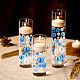 Benecreat フローティングパール 210 個  穴なしパールビーズ花瓶フィラー 10/14/20/30mm  フェイクキャンドルパール  結婚式、ベビーシャワー、ホリデーパーティーのセンターピース(ブルー&ホワイト)。 OACR-BC0001-18-5
