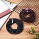 GORGECRAFT 2 Yards 12mm Fold Flat Braided Genuine Leather Strap Cord Leather String Lace Strips Braiding String Roll for Jewelry Making DIY Craft Braided Bracelets Belts Keychains(Black) WL-WH0003-09B-4