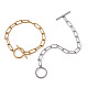 304 Stainless Steel Paperclip Chain Bracelets BJEW-TA0003-04-2