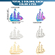 Unicraftale 12 Uds. 3 colores 201 colgantes de arcoíris con forma de barco de acero inoxidable STAS-UN0045-13-3