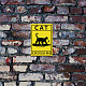 CREATCABIN Black Cat Tin Sign Vintage Metal Sign Poster Retro Painting Plaque Iron Sign Wall Decor Art Mural Hanging Sign Decorative for Cafe Office Home Bathroom 12 x 8Inch-Cat Crossing AJEW-WH0157-735-5