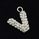 Glittering Polymer Clay with Austrian Crystal Charms Pendants SWARJ-M008-001-V-2