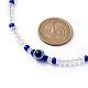 Collier de perles en résine et mauvais œil en acrylique pour femme NJEW-JN04638-3