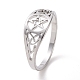 セーラーノットの指輪が付いた五芒星  女性用ステンレススチールアイリッシュホローリング304個。  ステンレス鋼色  usサイズ6 1/2(17mm) RJEW-P037-01P-1