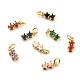 Brass Cubic Zirconia Charms KK-A156-14G-RS-1