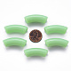 不透明なアクリルビーズ  カーブチューブ  春の緑  36x13.5x11.5mm  穴：4mm  約133個/500g MACR-S372-001B-S028-3
