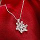 Fashion Popular Brass Cable Chain Snowflake Cubic Zirconia Pendant Necklace NJEW-BB00231-4